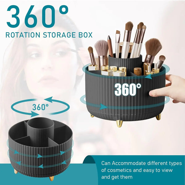 360* Rotating Makeup Brush Organizer 